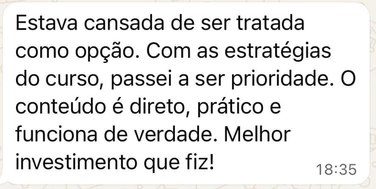Depoimento real de cliente satisfeita